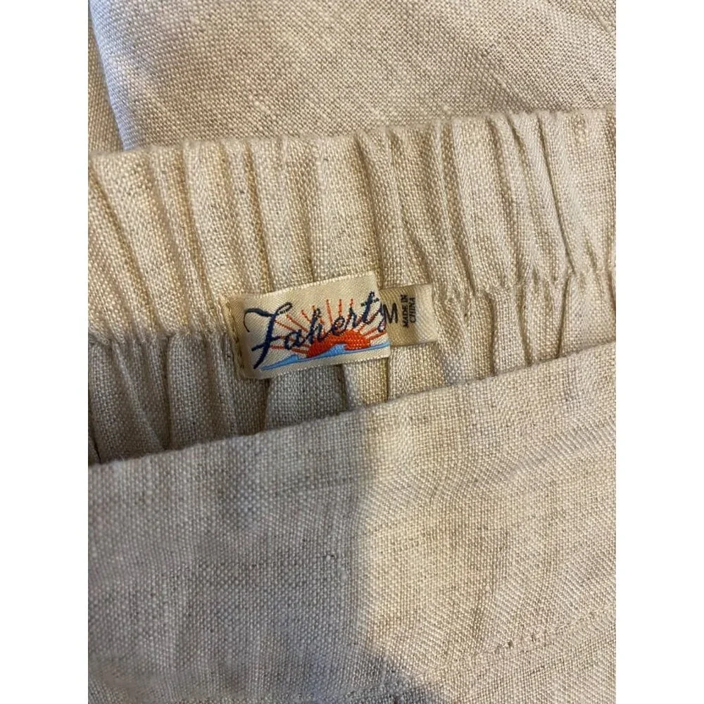 Faherty Women's Summer Sands Chino Linen Shorts Pull On Elastic Waist Medium - Picture 5 of 7